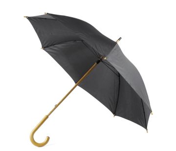 Зонт-трость механический черный, полиэстер