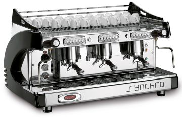 Кофемашина-автомат ROYAL Synchro P4 3 группы Electronic черная (бойлер 21 л)