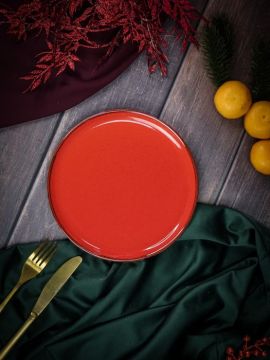 Тарелка для пиццы 20 см фарфор цвет красный Seasons
